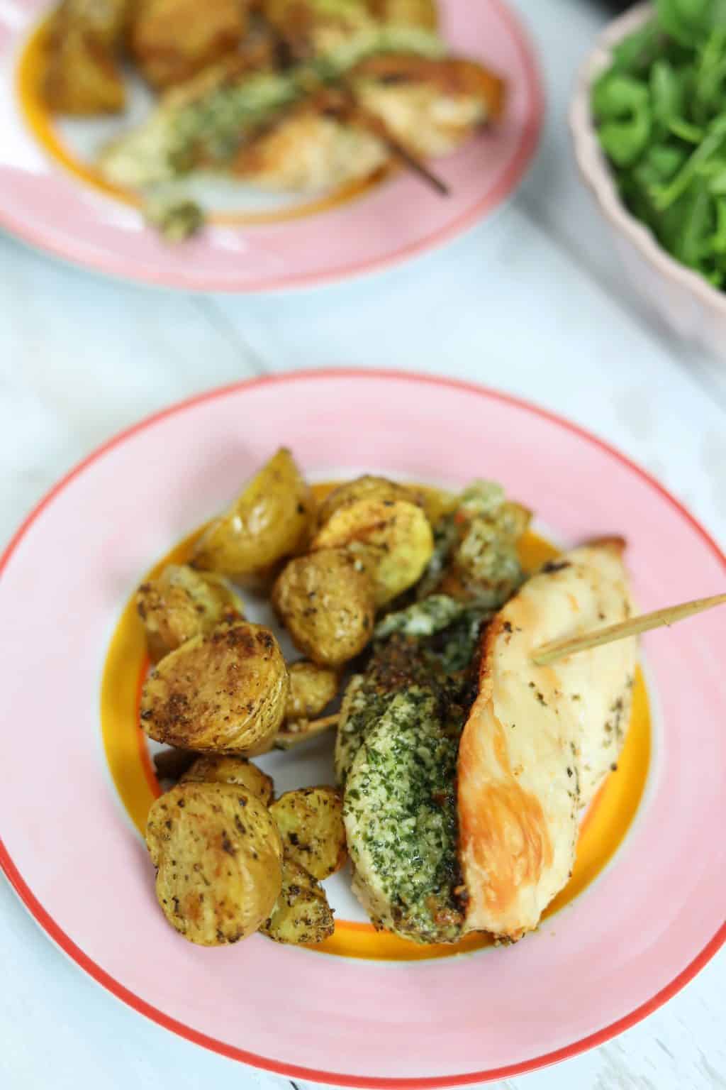 Air Fryer Pesto Chicken and Potatoes The Gluten Free Blogger