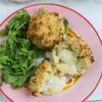 gluten free arancini balls with a melted mozzarella centre