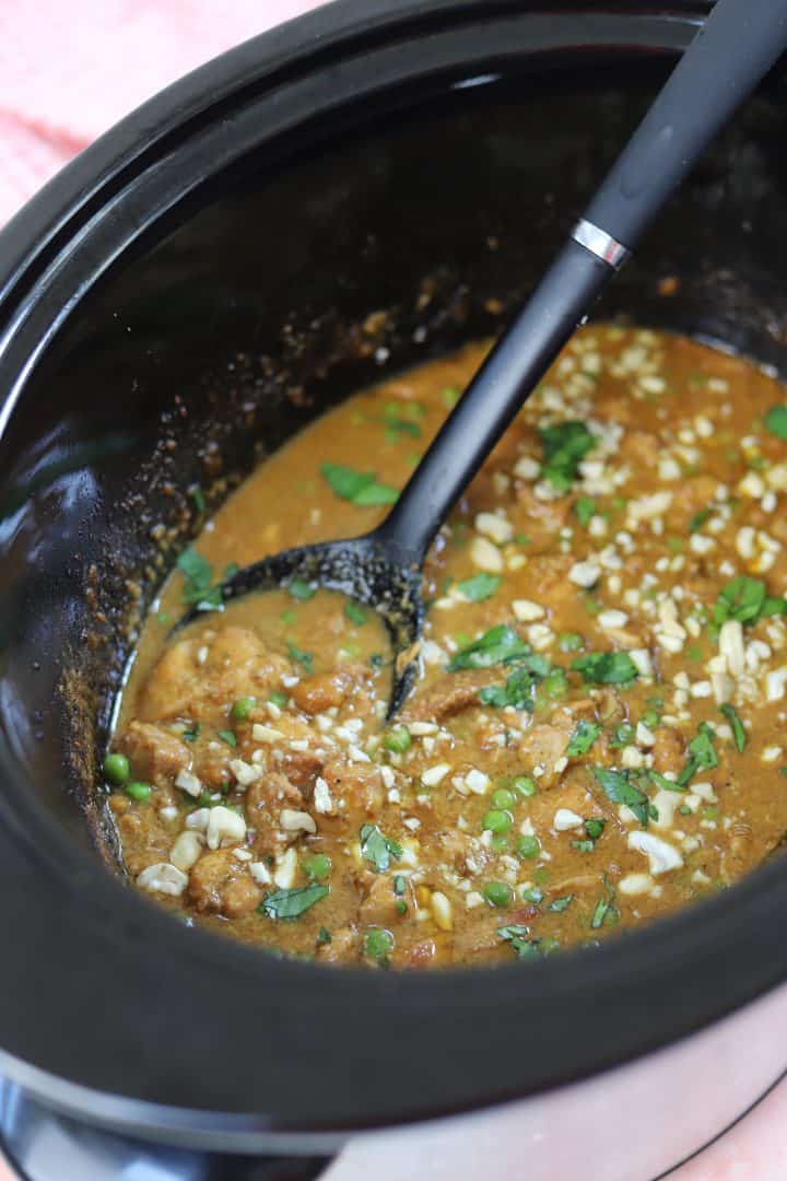 Slow Cooker Chicken Satay Curry Gluten Free, Dairy Free