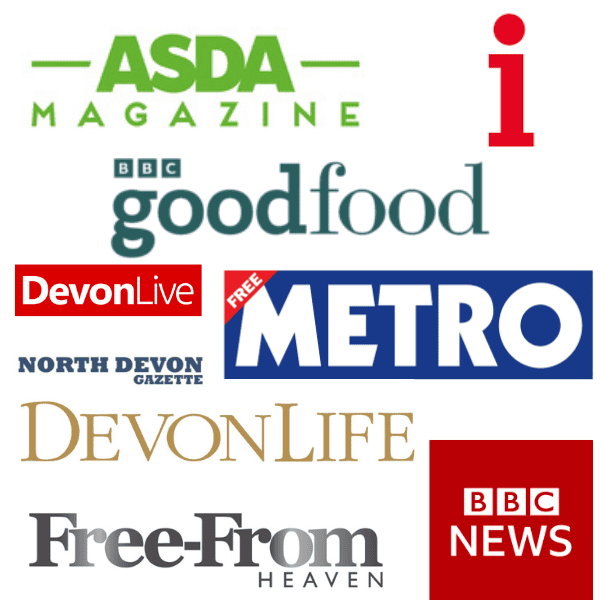 logos of publications Sarah Howells the gluten free blogger has been in