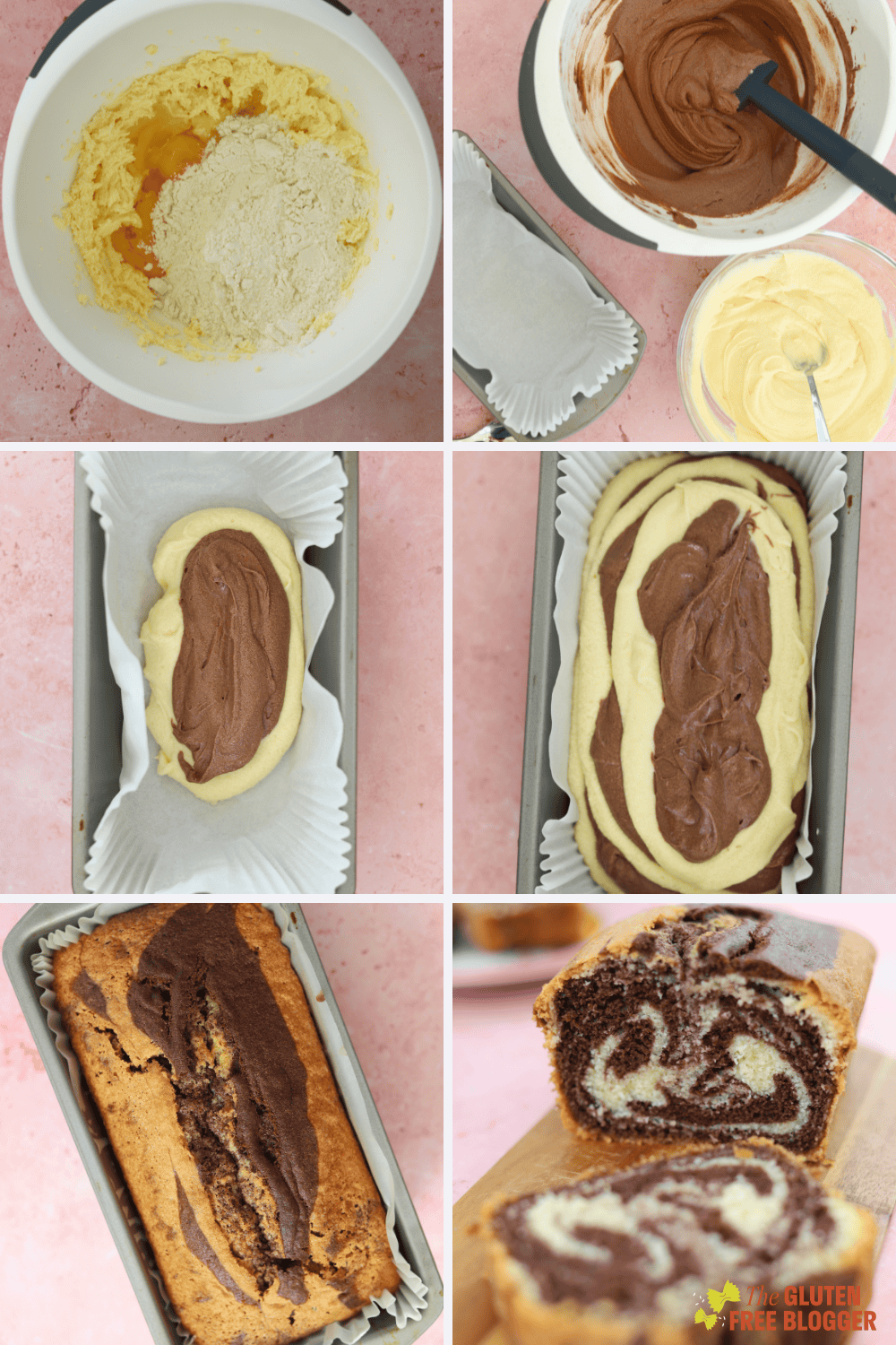 gluten free marble cake recipe step-by-step photos