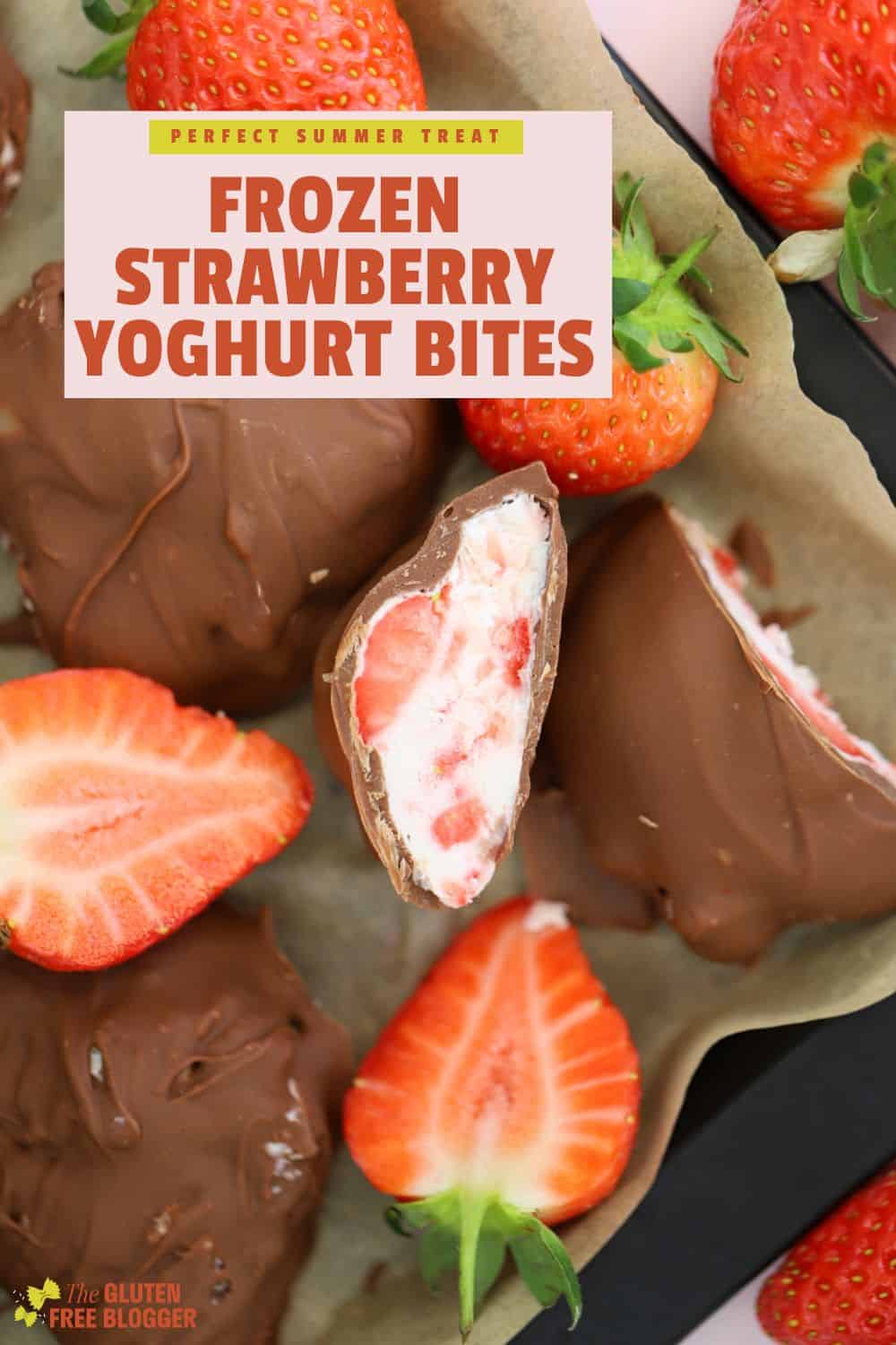 Frozen Strawberry Yoghurt Bites Just 4 Ingredients!