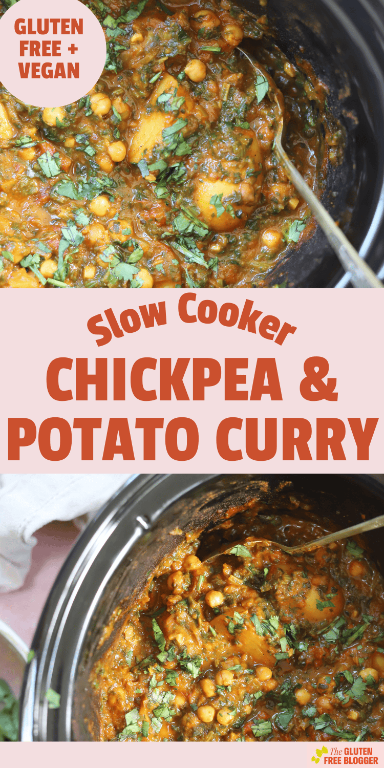 Slow Cooker Chickpea and Potato Curry {Gluten Free, Vegan}