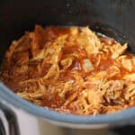 BBQ pulled chicken in the slow cooker.