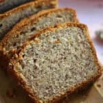 Slices of gluten free banana bread.