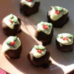 A plate of Christmas pudding truffles.