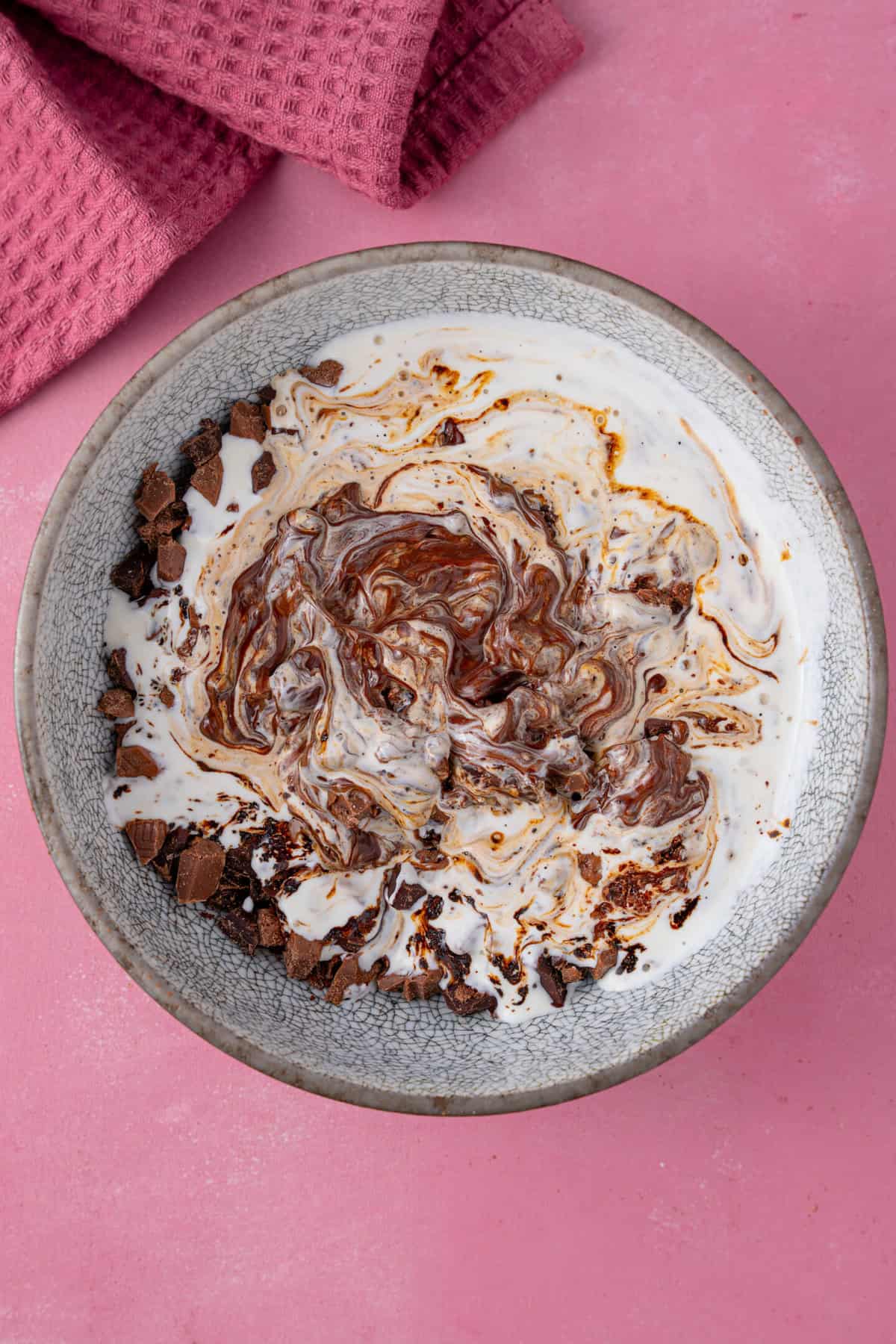 The ingredients for the chocolate ganache.