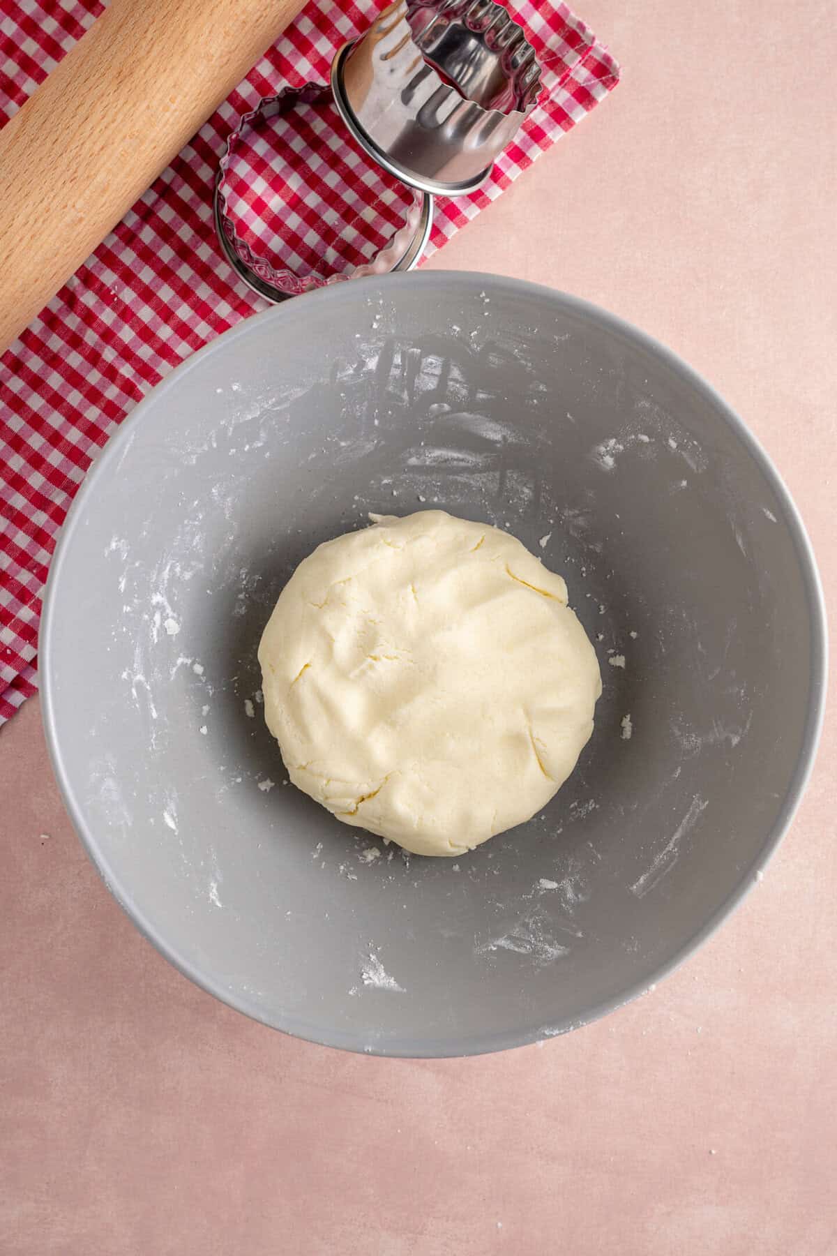 Add the flour into the mixture to create your shortbread dough.