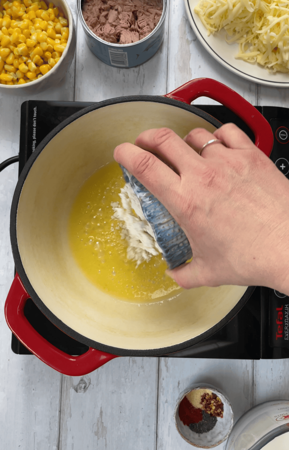 Melt the butter then add the gluten free flour.