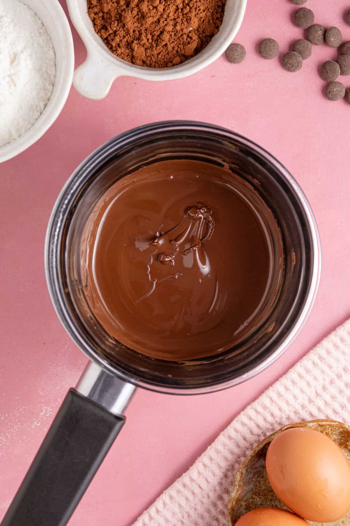 Melt the chocolate.