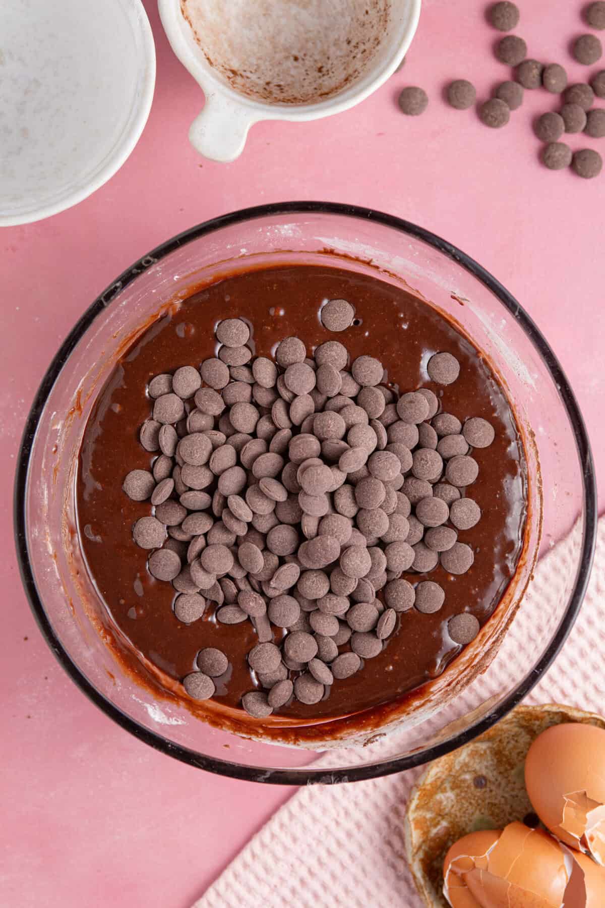 Fold in the chocolate buttons.