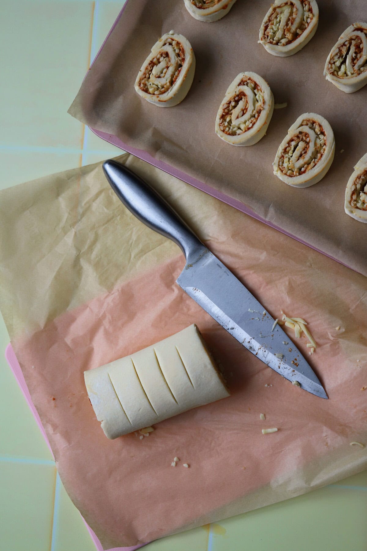 Chill the pastry and then cut into 16 slices.