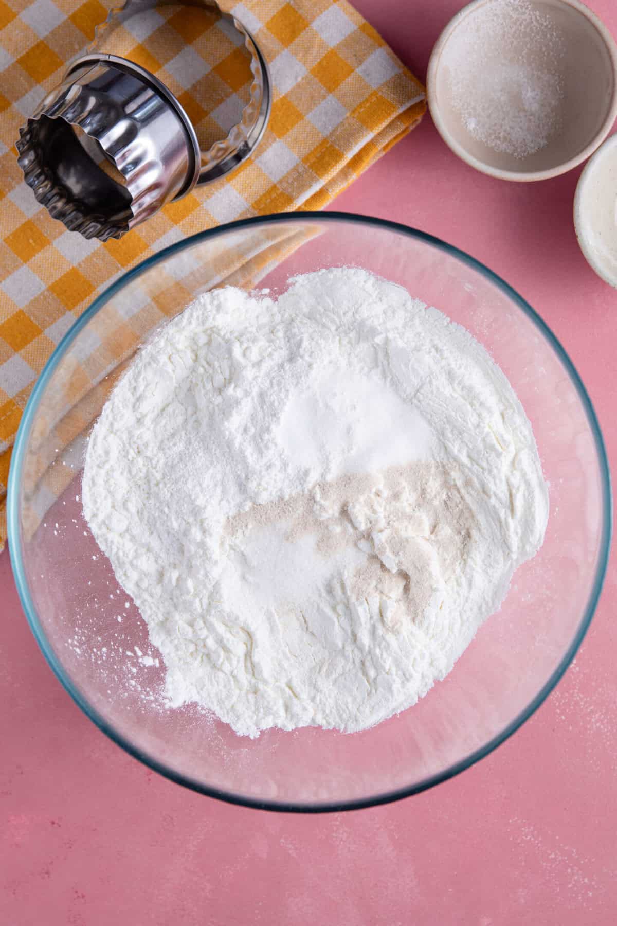 Mix together the dry ingredients for the Ritz crackers.