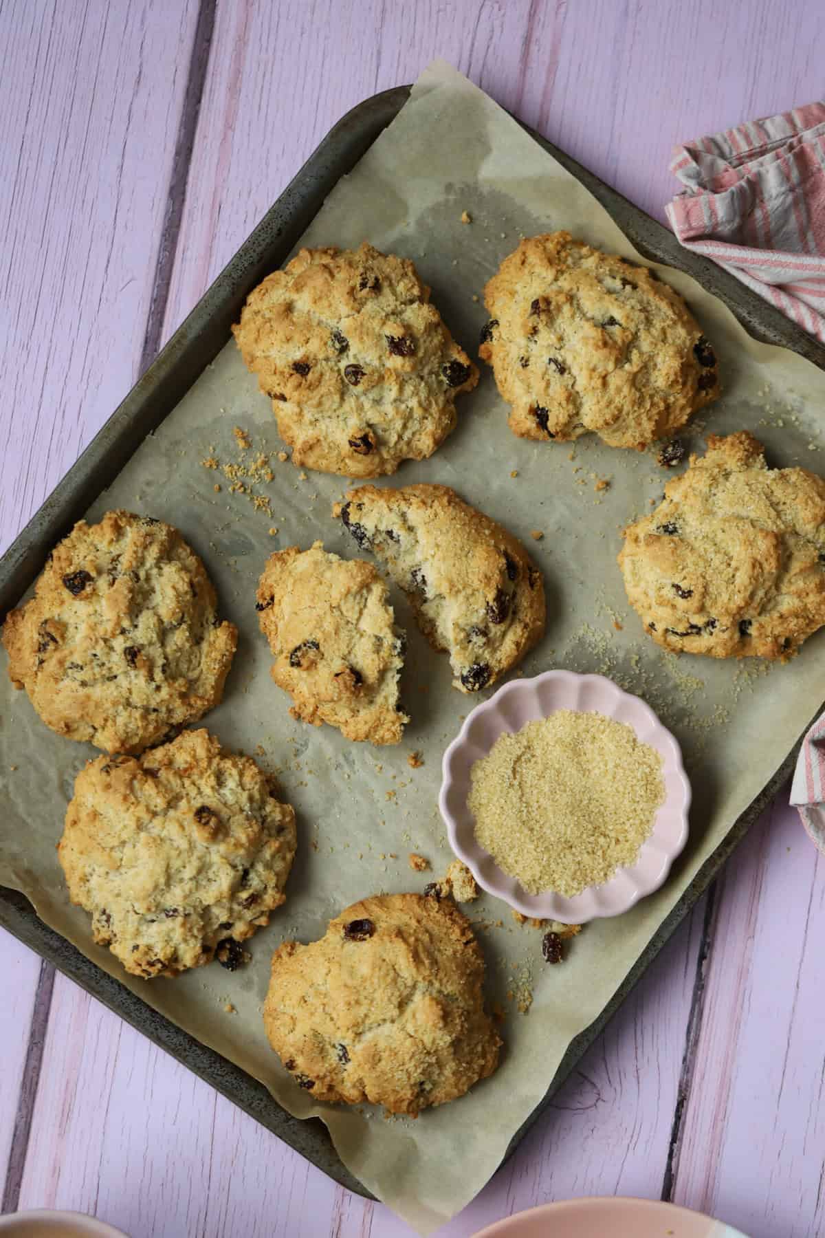 A tray of gluten free rock cakes.