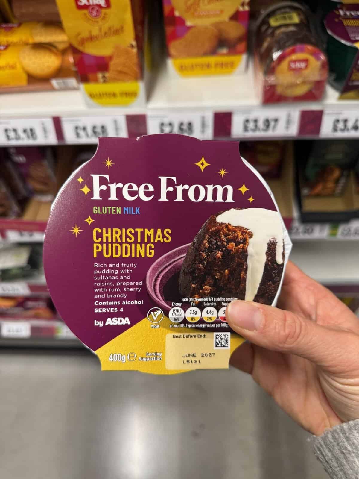 Asda free from Christmas pudding.