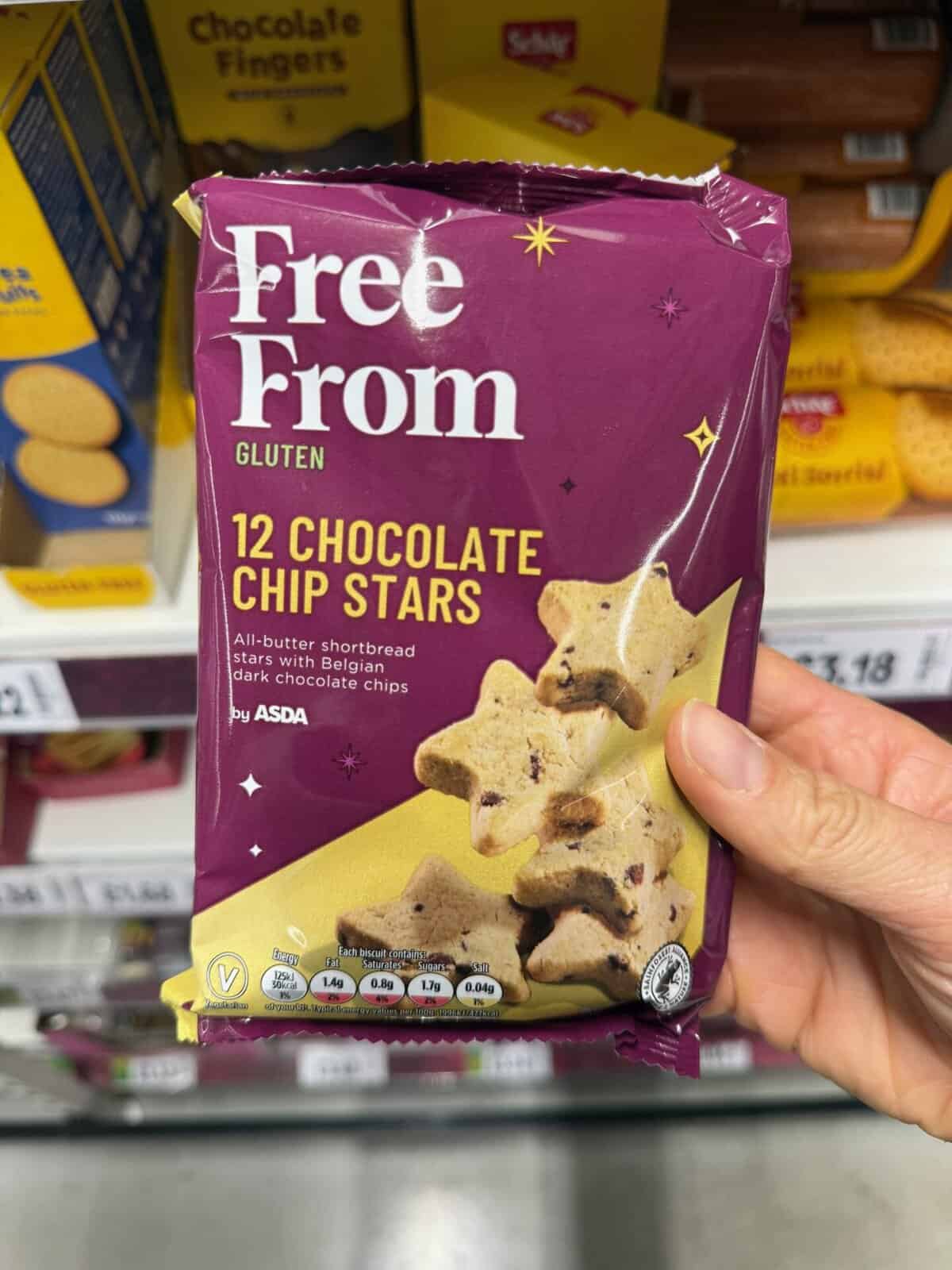 Asda Free From Chocolate Chip Stars.