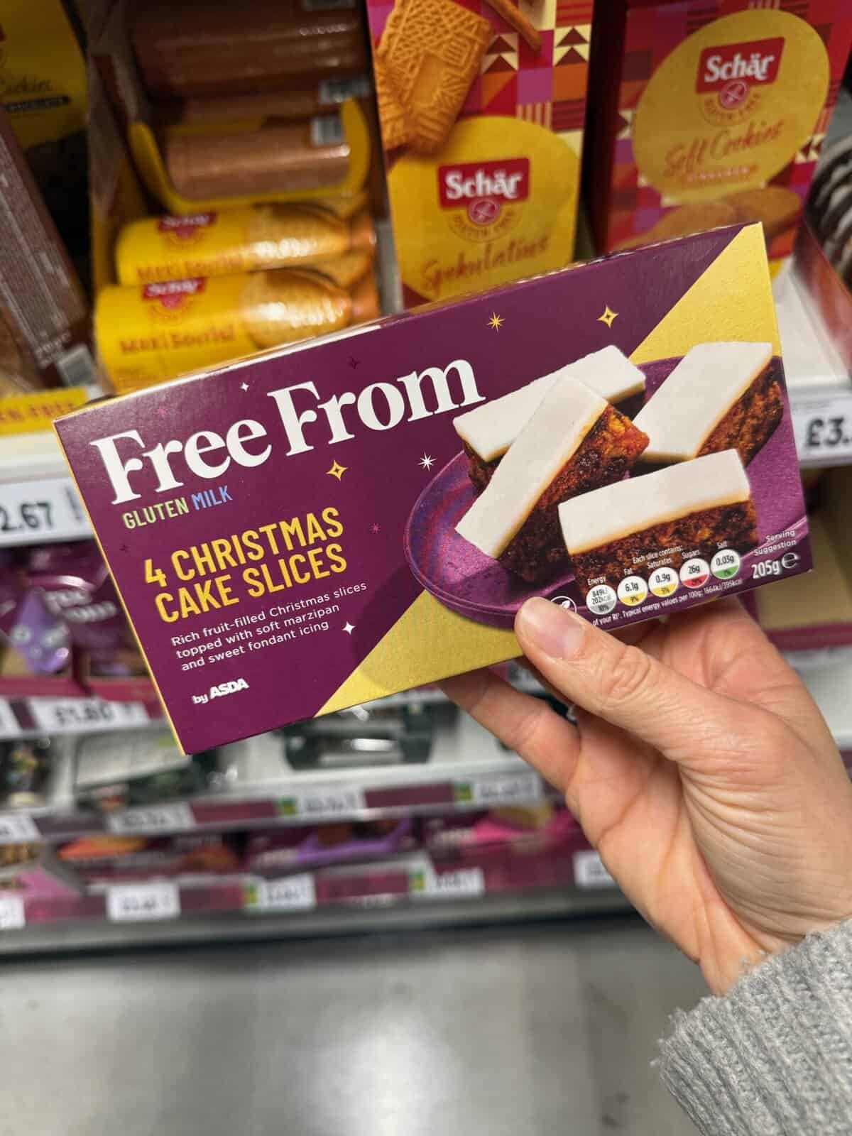 Asda Free From Christmas Cake Slices.