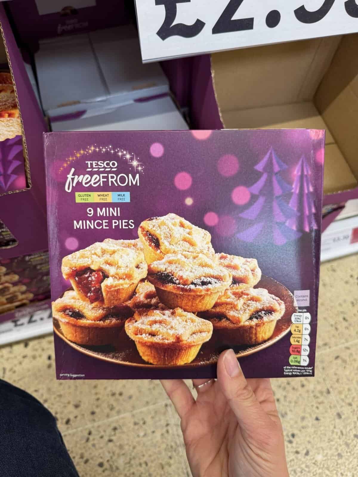 Tesco free from mini mince pies.