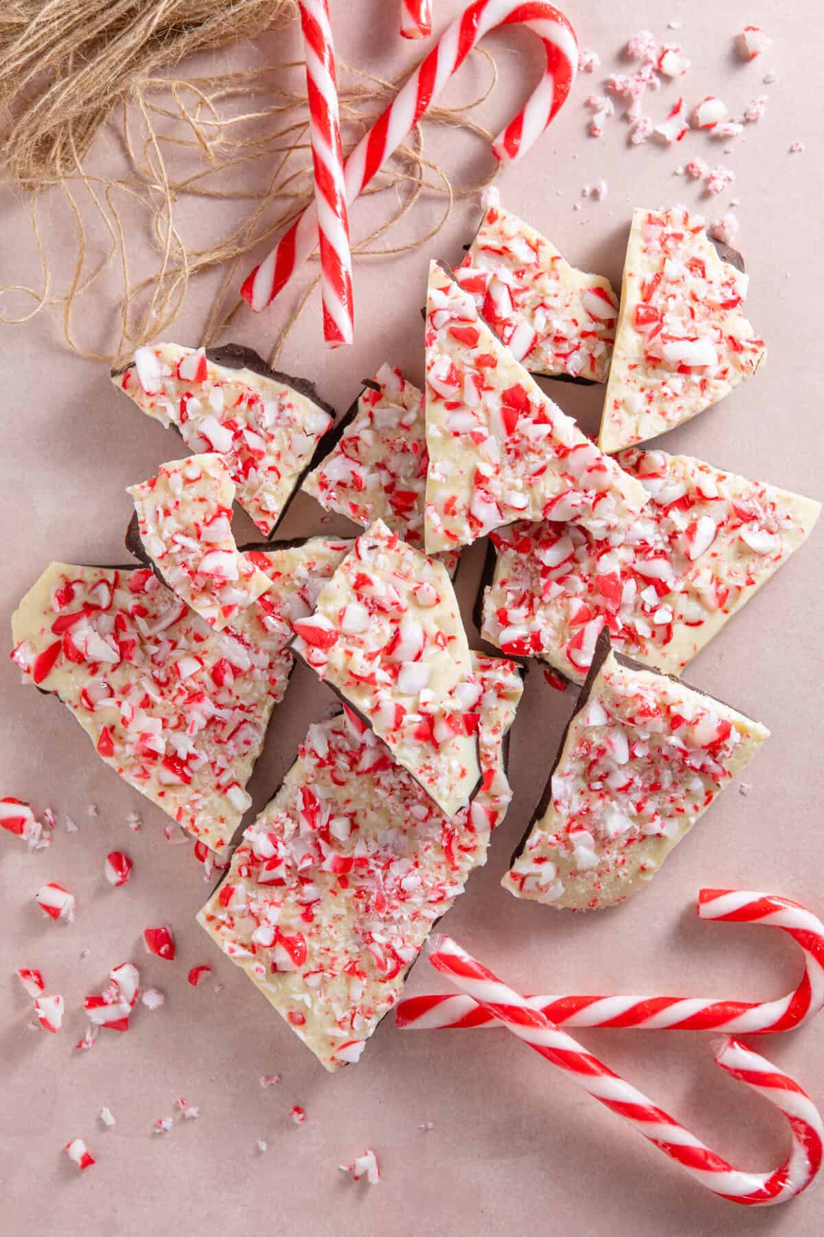 Snap the peppermint bark into shards and use as a homemade gift of easy festive treat.