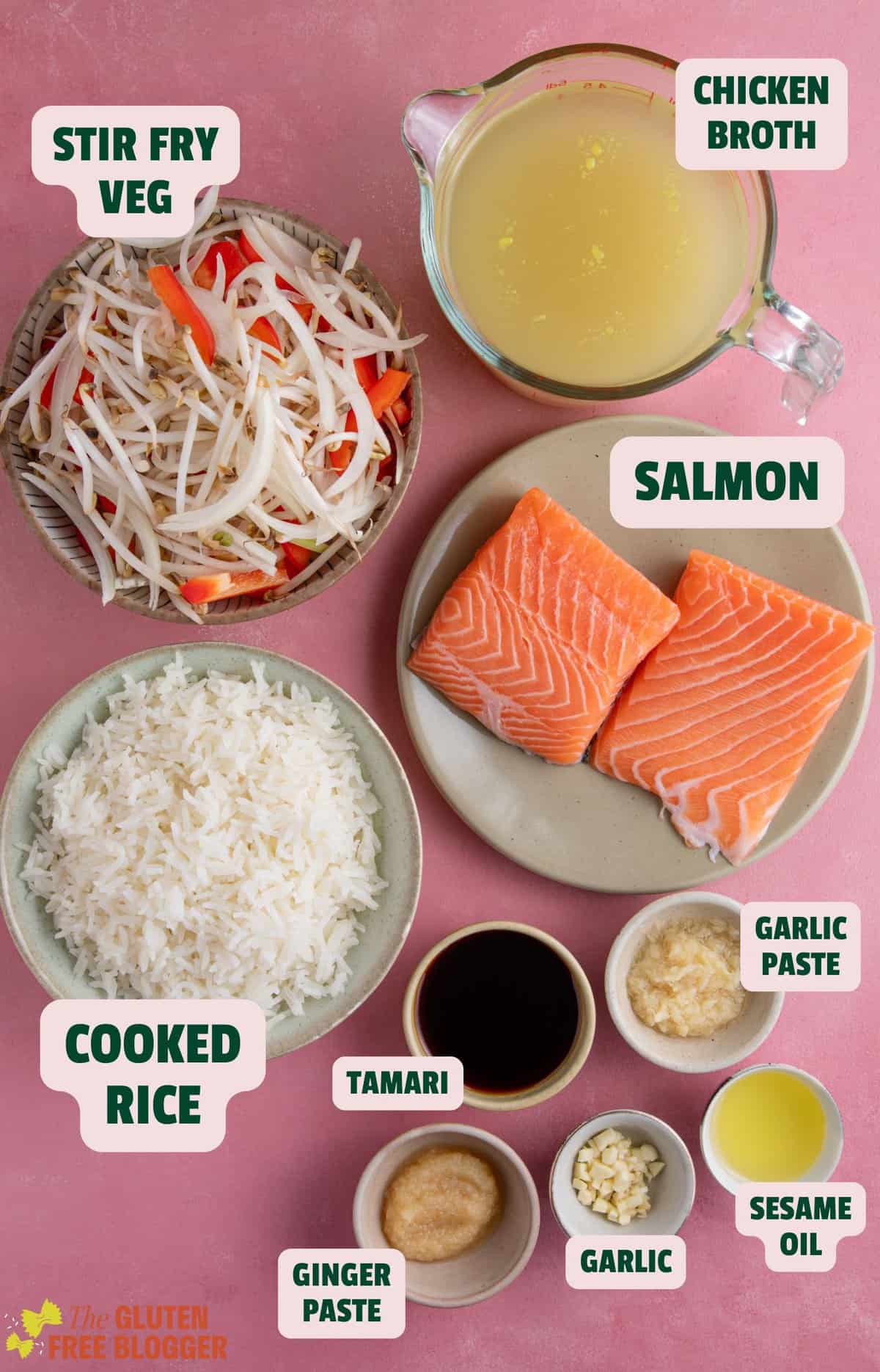 Veggie Brothy Rice Brothy Rice with Salmon {15 Minute Meal!}