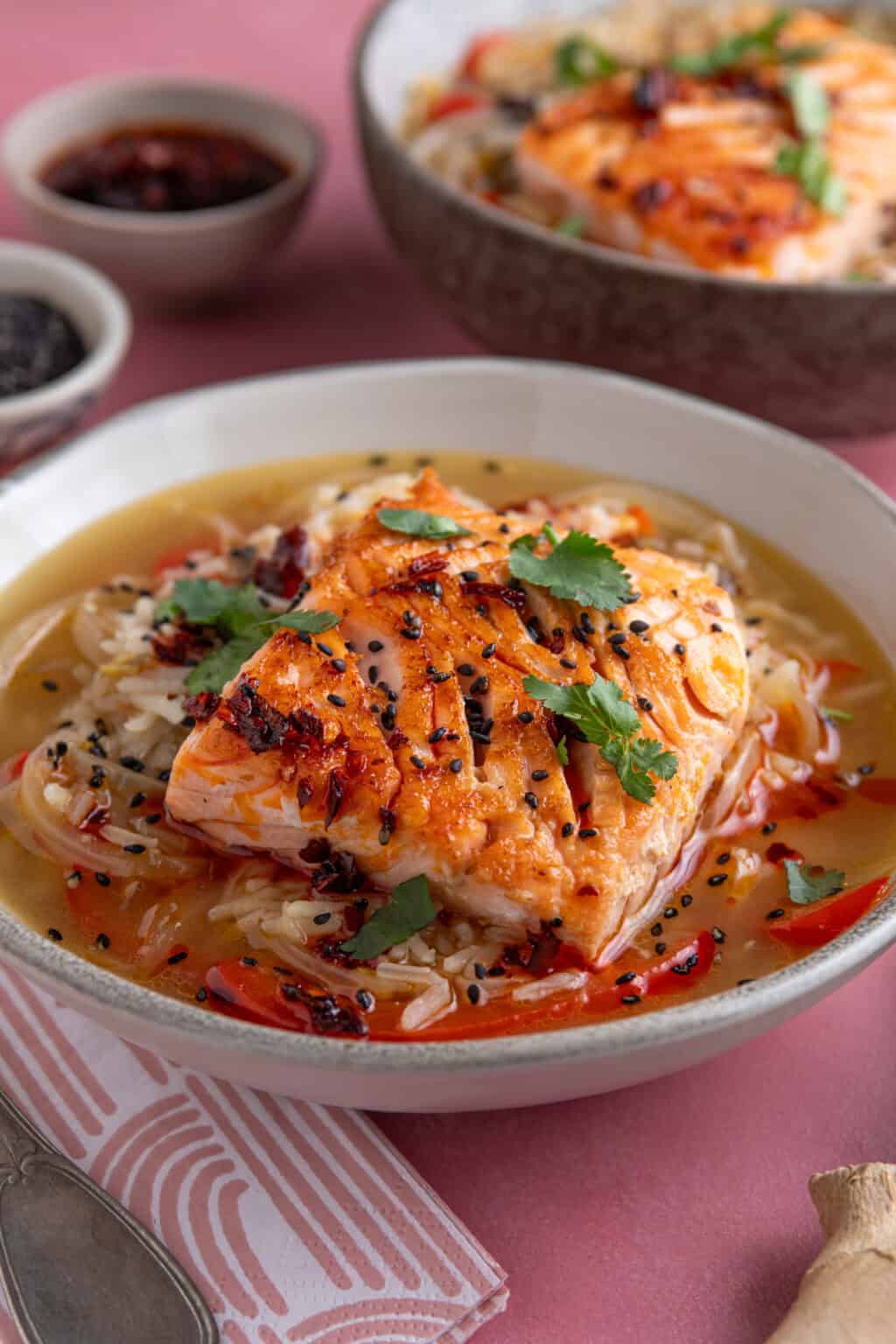 Brothy Sticky Rice Brothy Rice with Salmon {15 Minute Meal!}