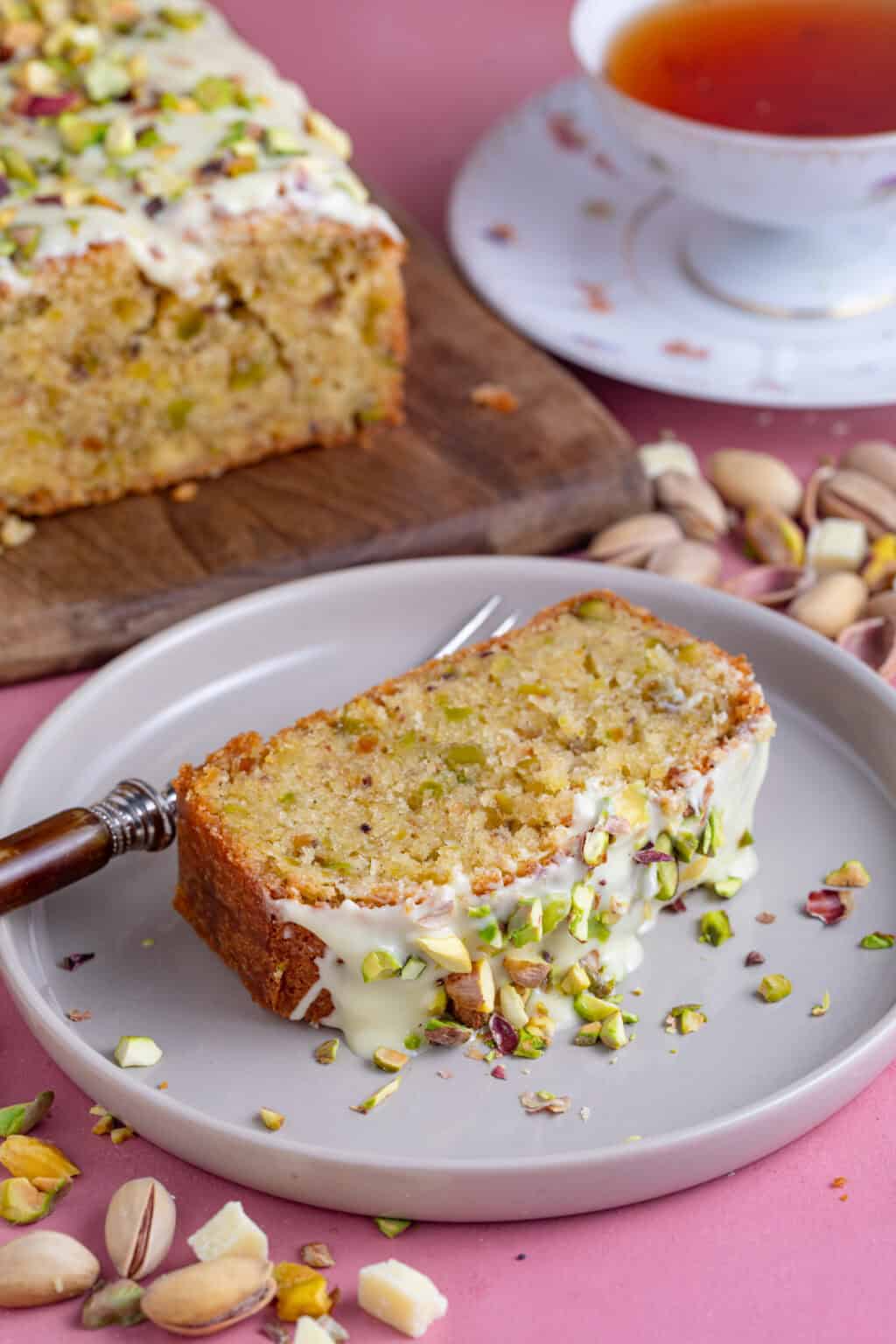 Gluten Free Pistachio Cake with White Chocolate